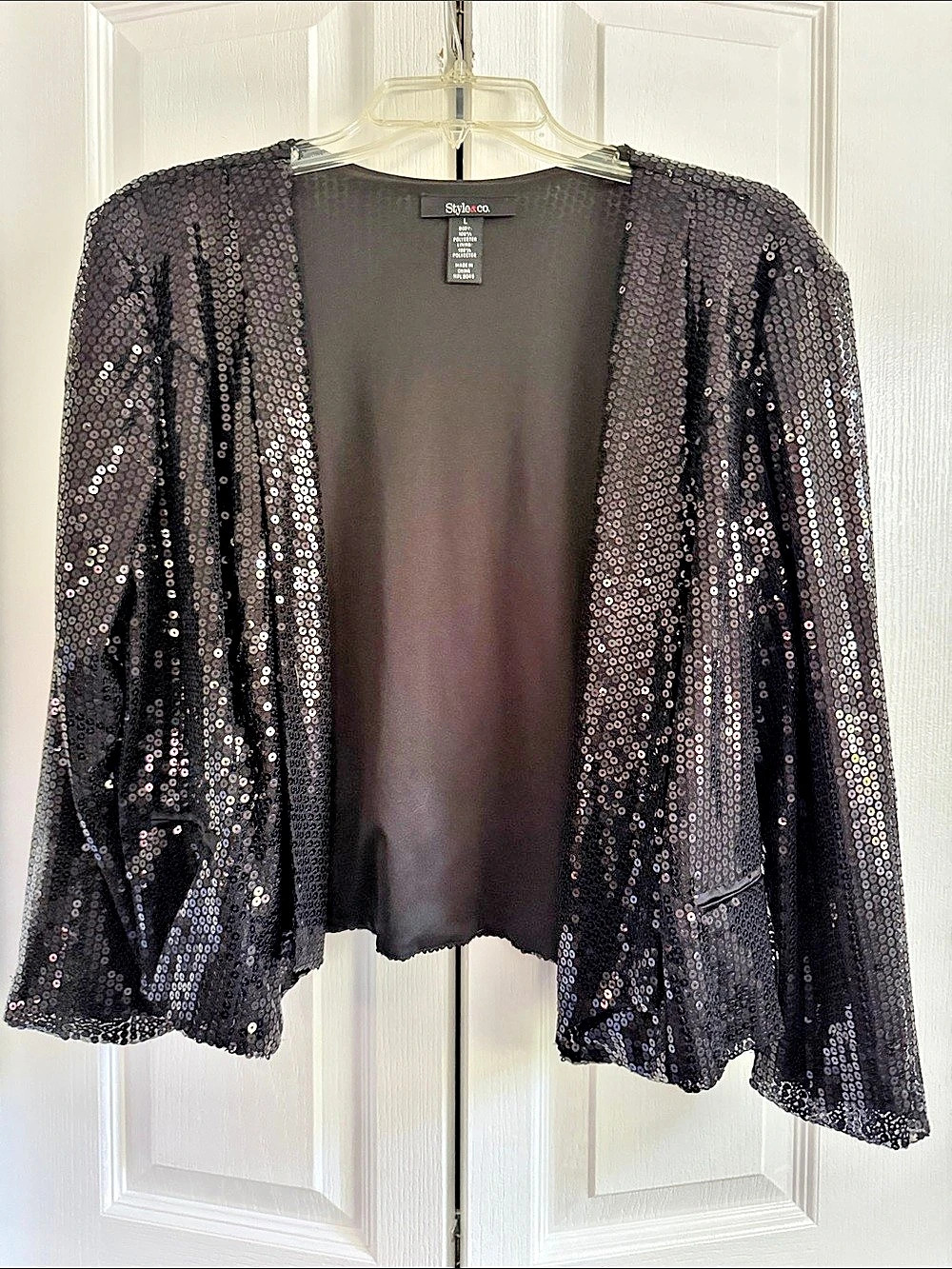 Style & Co Women's Sequin Jacket, Cropped, Like New